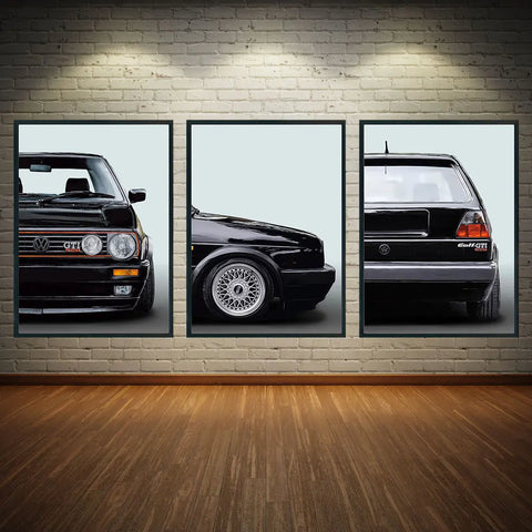 Lienzo HD Coche Vintage Escandinavo Triad – Arte para Hogar