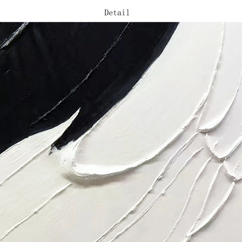 Pintura al oleo blanco y negro – Estilo minimalista moderno