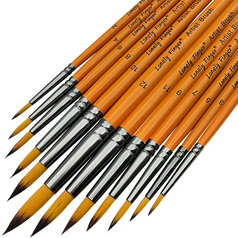 Set de 12 pinceles de nylon premium – para acrílico, óleo y acuarela