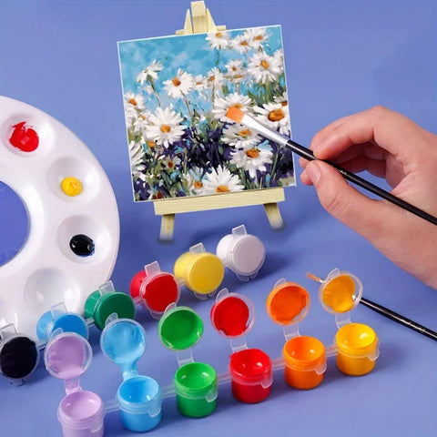 Kit de Pintura en Lienzo con Soportes de Madera
