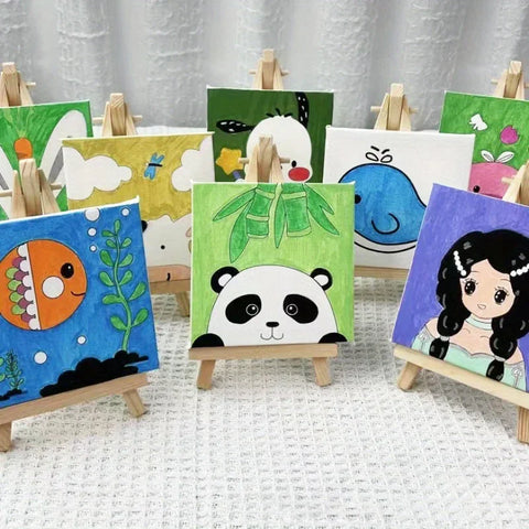 Kit de Pintura en Lienzo con Soportes de Madera