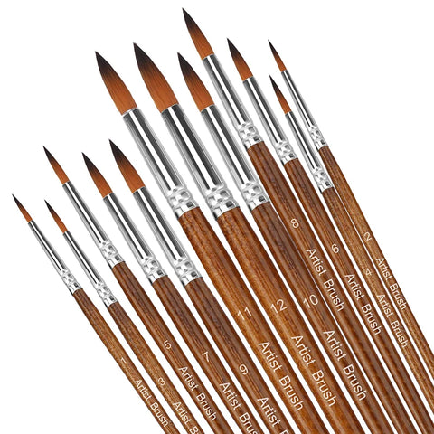 Set de 12 pinceles de nylon premium – para acrílico, óleo y acuarela