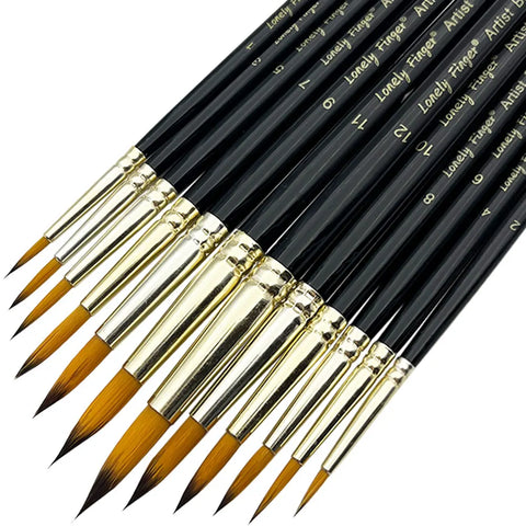 Set de 12 pinceles de nylon premium – para acrílico, óleo y acuarela
