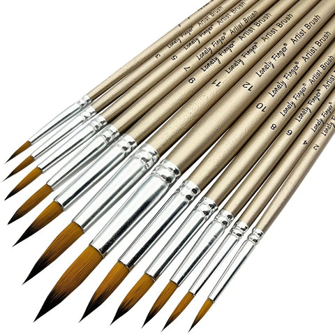 Set de 12 pinceles de nylon premium – para acrílico, óleo y acuarela