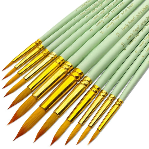 Set de 12 pinceles de nylon premium – para acrílico, óleo y acuarela