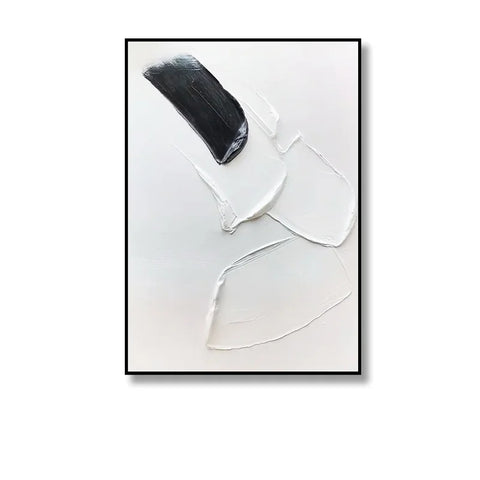 Pintura al oleo blanco y negro – Estilo minimalista moderno