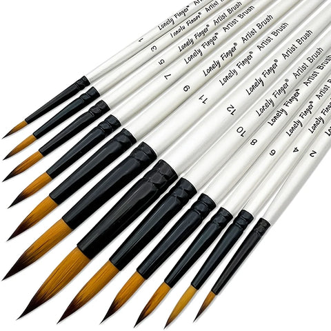 Set de 12 pinceles de nylon premium – para acrílico, óleo y acuarela