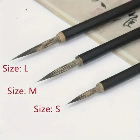 Set pinceles caligrafía estilo chino – cerámica, mezcla tejón/comadreja