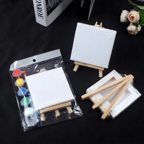 Kit de Pintura en Lienzo con Soportes de Madera
